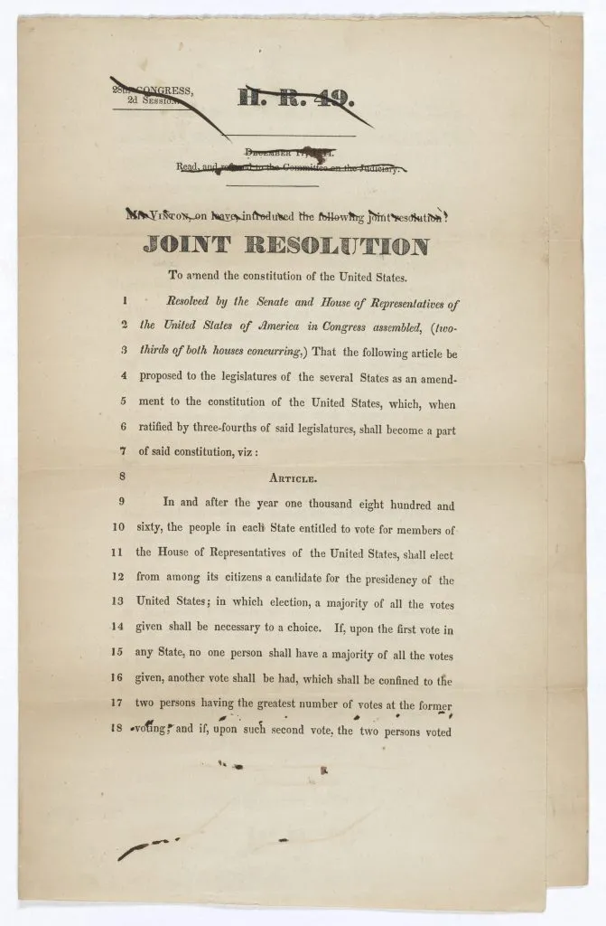 The Twelfth Amendment to the United States Constitution